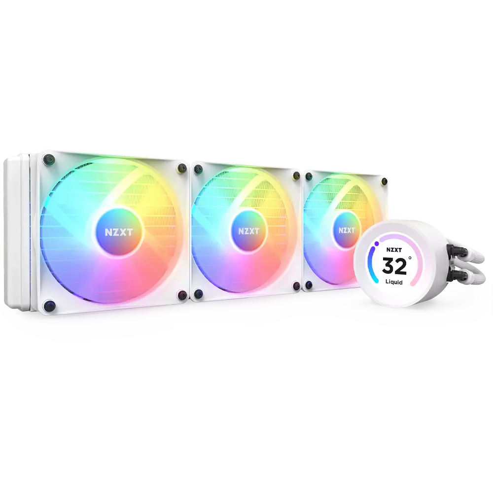 NZXT Kraken 360 Elite White RGB AIO CPU Water Cooler - 360mm